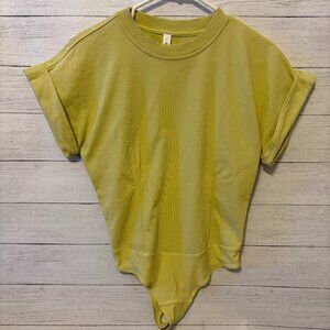 Lululemon Cotton Short Sleeve Bodysuit Yellow/Chartreuse Size M